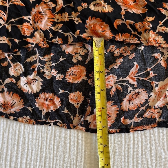 Christian Siriano Floral Blouse in Black and Orange / XS - Picture 12 of 12